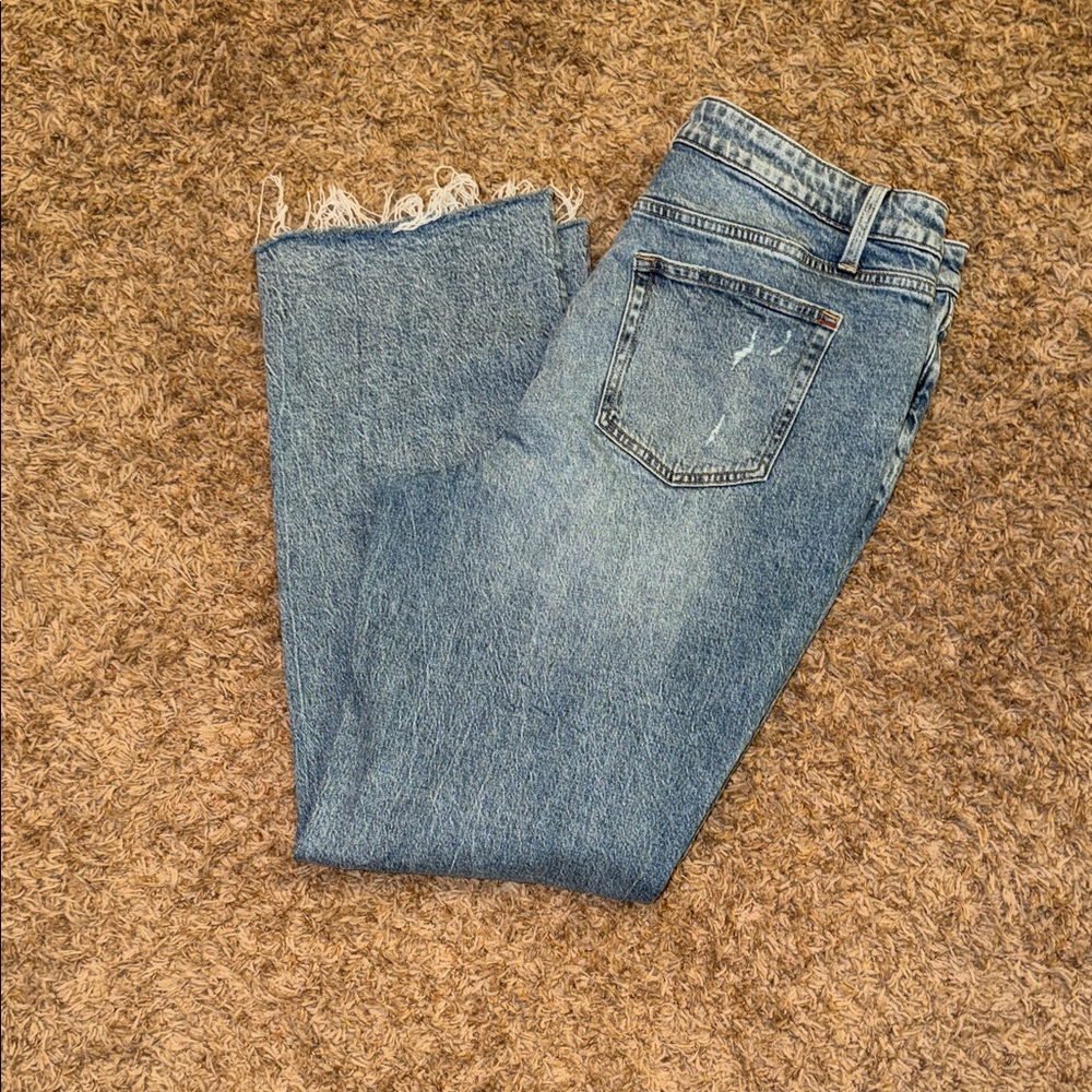 Edgely by Maurice’s high rise relaxed straight leg destroyed knee Jeans 18R
